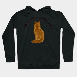 Coffee cats and yoga mats funny yoga and cat drawing Hoodie